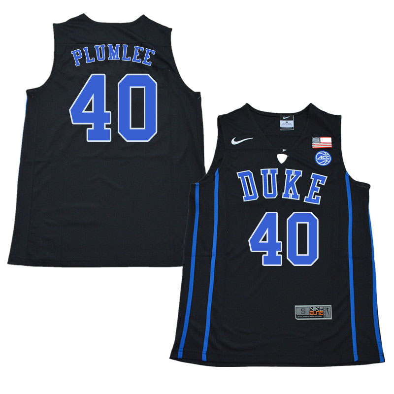 2018 Men #40 Marshall Plumlee Duke Blue Devils College Basketball Jerseys Sale-Black